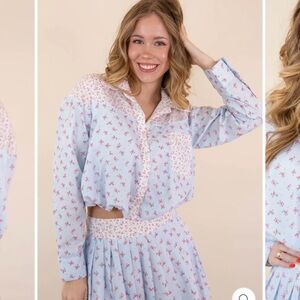 Peach Love California Ditsy floral Two-Piece Set Size M